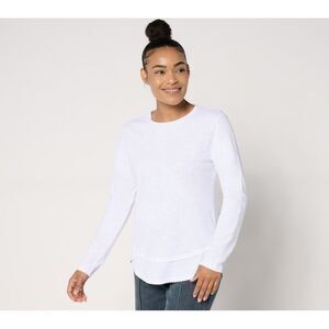 Studio Park Women's Top Plus Sz 4X x Amy Stran Slub Knit Long White A667582